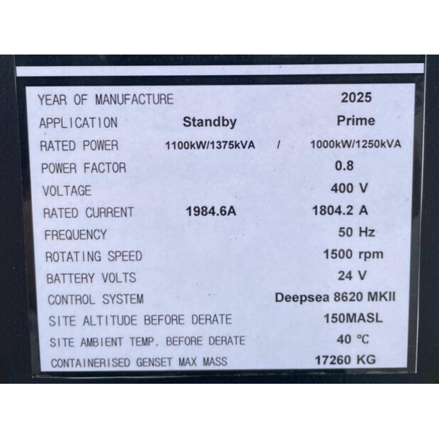 2025 CUMMINS KTA50-G3-47250480