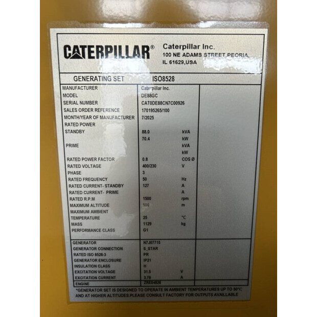 2025 Caterpillar DE88GC-47250636