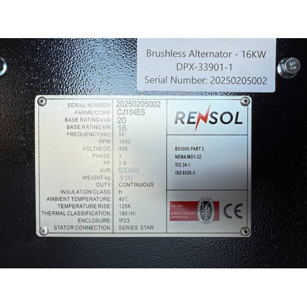 2025 دي بي إكس CJ184ES - 20 kVA Alternator - DPX-33901-47251042