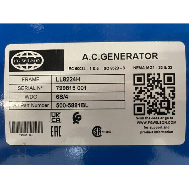 2025 FG Wilson P1250-1 - 1250 kVA Open Genset - DPX-16028-O-47251374
