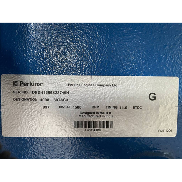 2025 FG Wilson P1250-1 - 1250 kVA Open Genset - DPX-16028-O-47251382