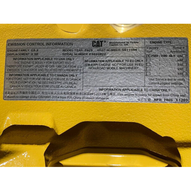 2025 Caterpillar C3.3 DE50E0-47251674