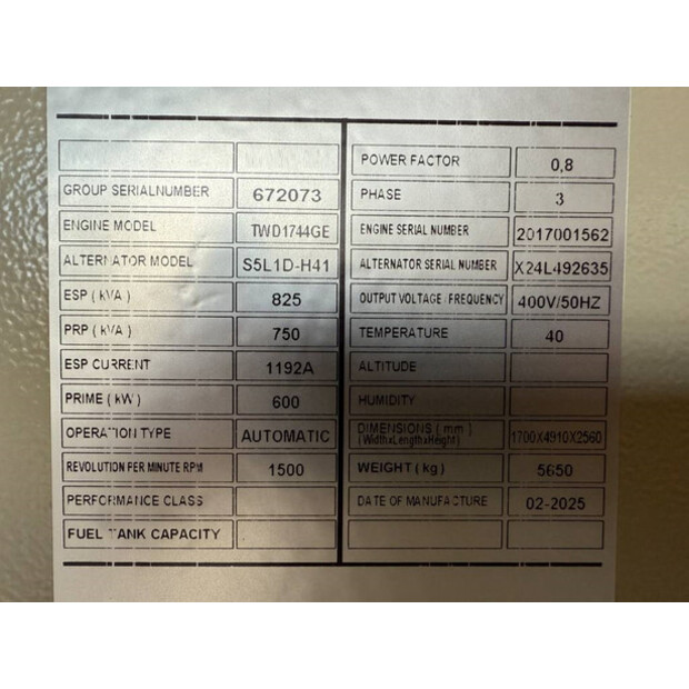 2025 Volvo TWD1744GE-47251879