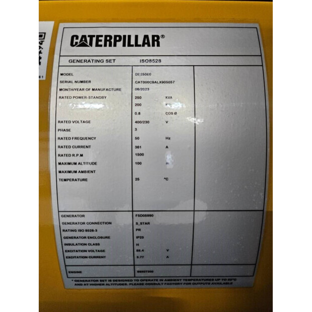 2025 Caterpillar C9 - DE250E0-47252111