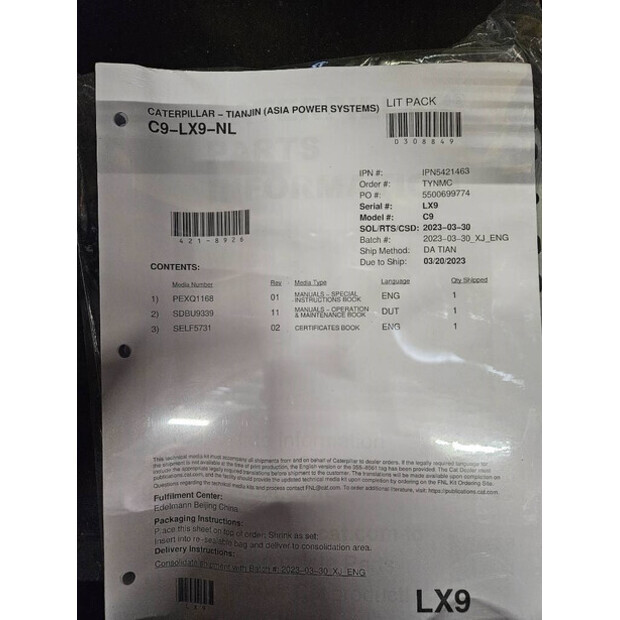 2025 Caterpillar C9 - DE250E0-47252128