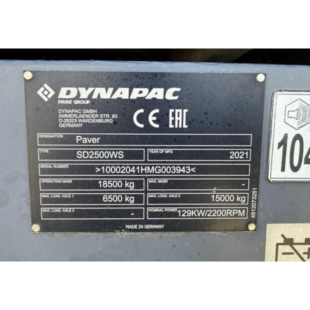 2021 DYNAPAC SD 2500 WS-47292466