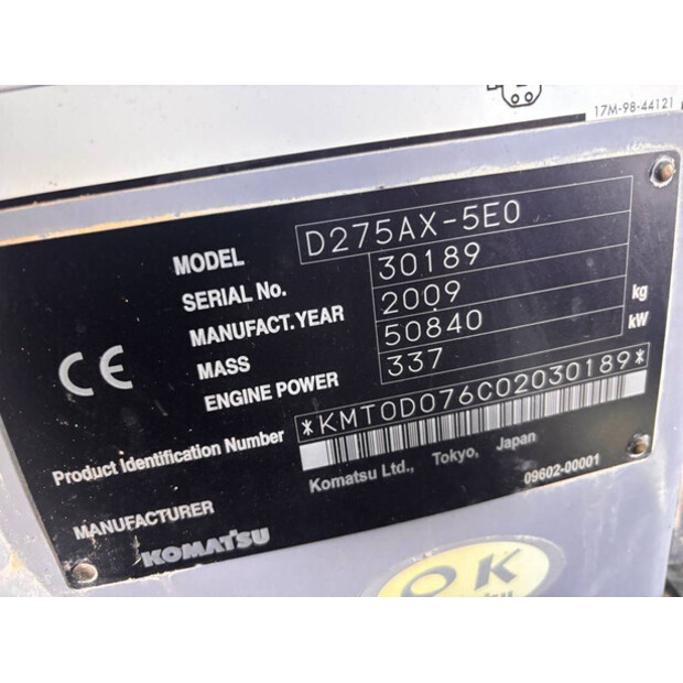 2009 Komatsu D275AX-5EO-47320690