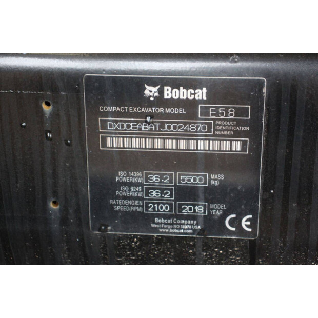 2018 BOBCAT E58-47346865