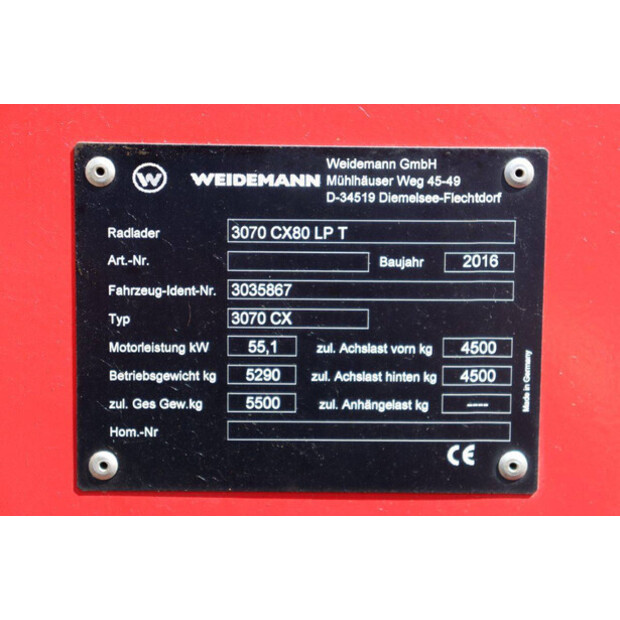 2016 Weidemann 3070CX80-LPT-47350231