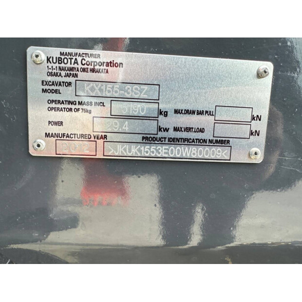 2012 KUBOTA KX155-3SZ-47352761