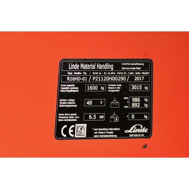 2017 Linde R16HD-47431156