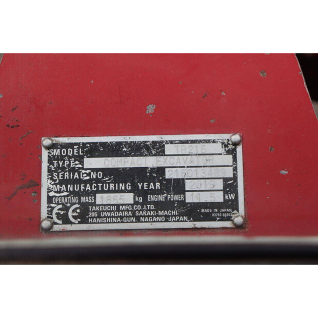 2019 TAKEUCHI TB216-47441422