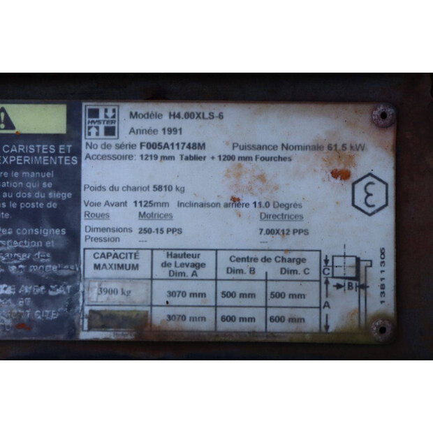1991 Hyster H4.00XLS-6-47442516