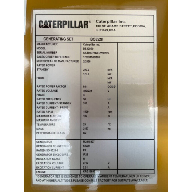 2026 Caterpillar DE220E0-47443424