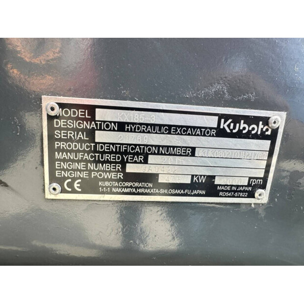 2015 كوبوتا KX185-3-47496029