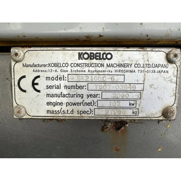 2000 KOBELCO SK210LC-6-47496153