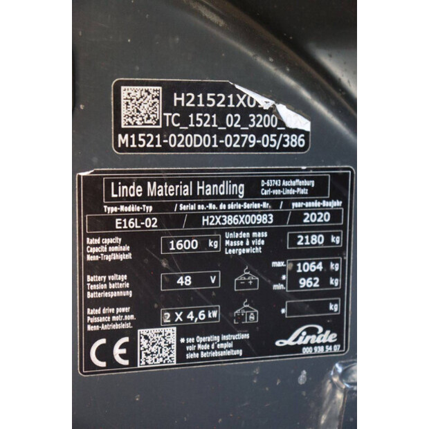 2020 Linde E16L-02-47496970