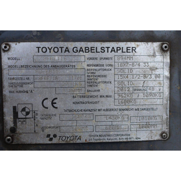 2012 Toyota 8FBET16-47497186