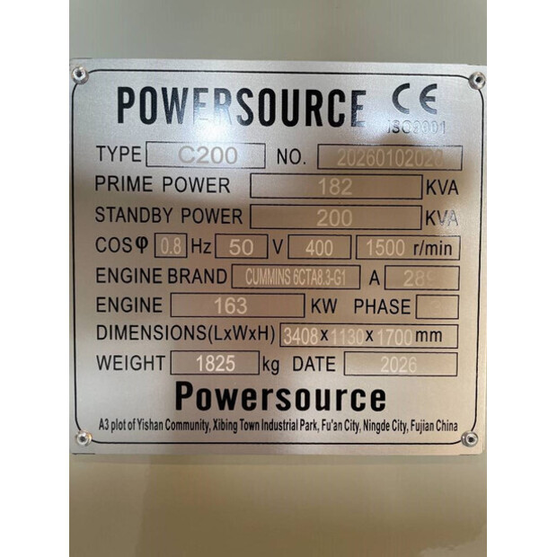 2026 CUMMINS 6CTA8.3-G1-47596992