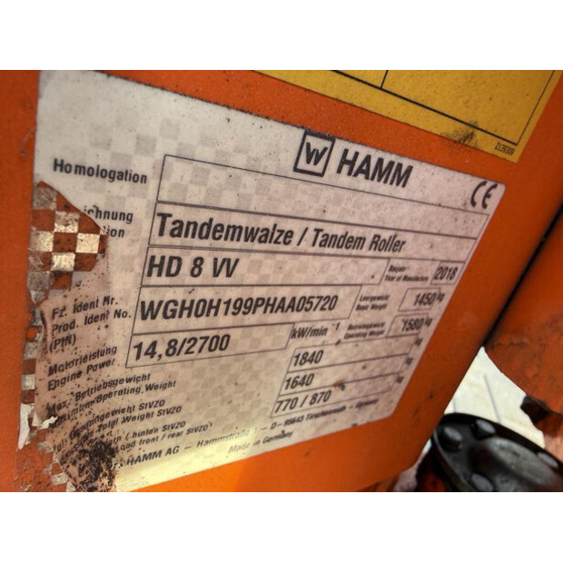 2018 HAMM HD 8 VV-47600099