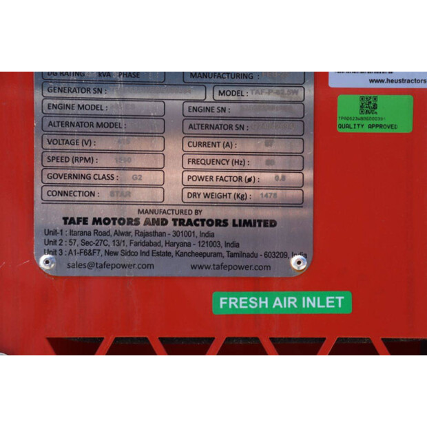 2025 TAFE POWER TAF-P-62.5W-47621277