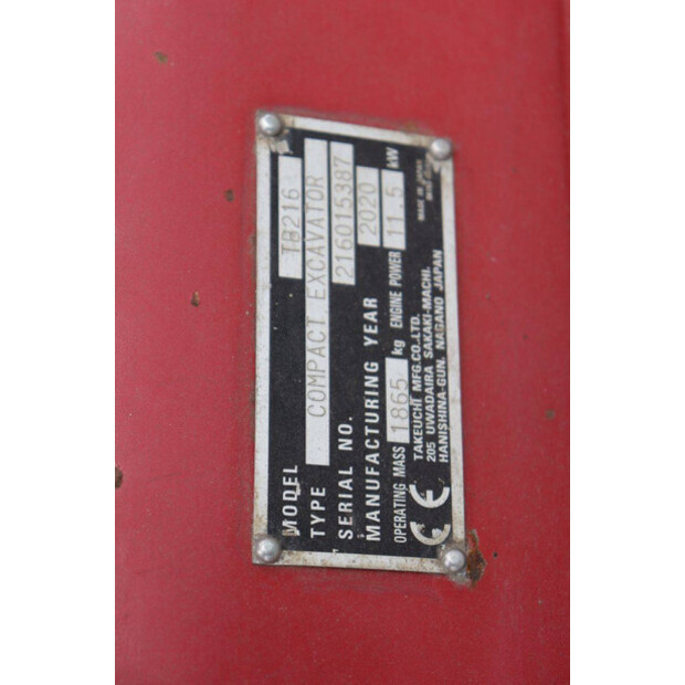 2020 TAKEUCHI TB216-47624432