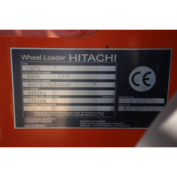 2016 Hitachi ZW75-47626013