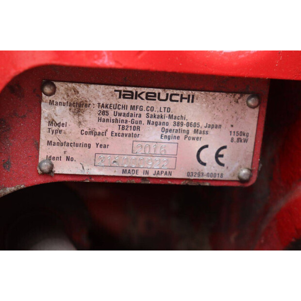 2016 TAKEUCHI TB210R-47694666