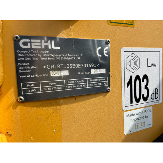 2021 Gehl RT105-47762100