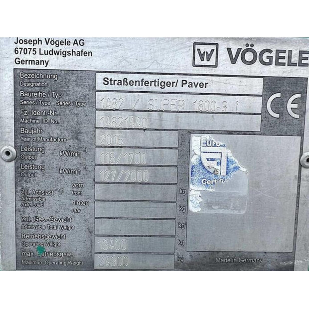 2016 VOGELE SUPER 1800-3I-47781343