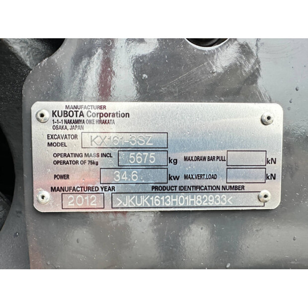 2012 KUBOTA KX161-3SZ-47782057
