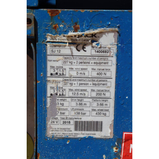 2015 SkyJack SJ12-47785082