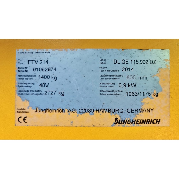 2014 Jungheinrich ETV 214 902 DZ-47806284
