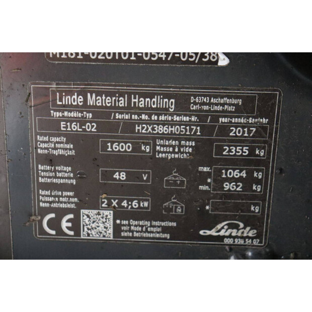 2017 Linde E16L-02-47870600