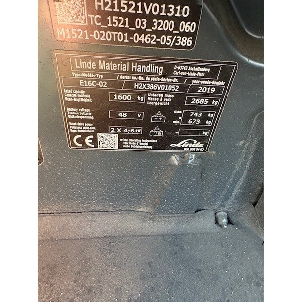 2019 Linde E16C-02-47873322