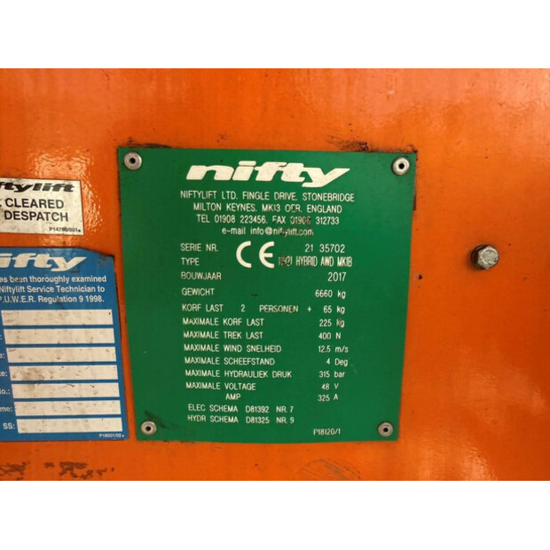 2017 Niftylift HR21 HYBRID-47875810