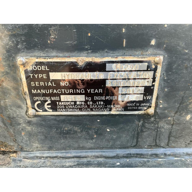 2012 TAKEUCHI TB290-47921125