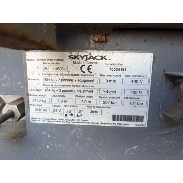 2015 SkyJack SJ4626-47958389