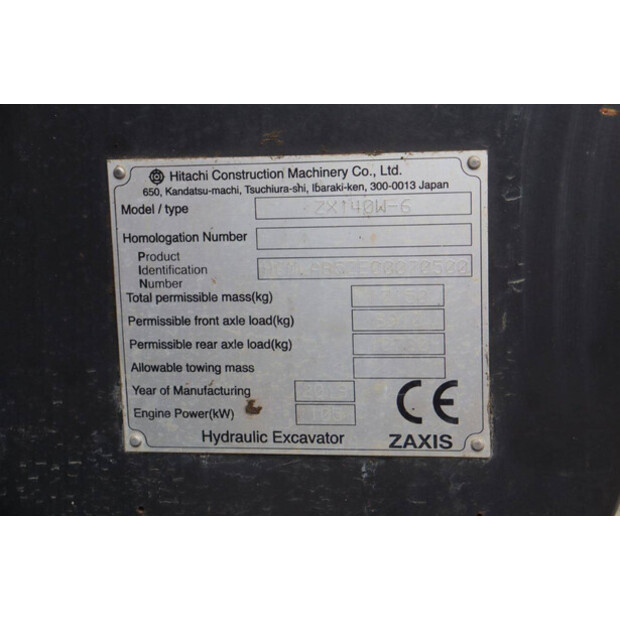 2018 Hitachi ZX140W-6-47960345