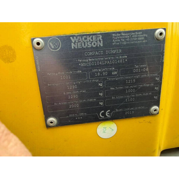 2019 Neuson D01-04-47961203