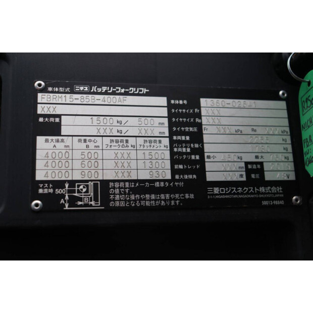 2019 NICHIYU FBRM15-85B-400AF-47962386
