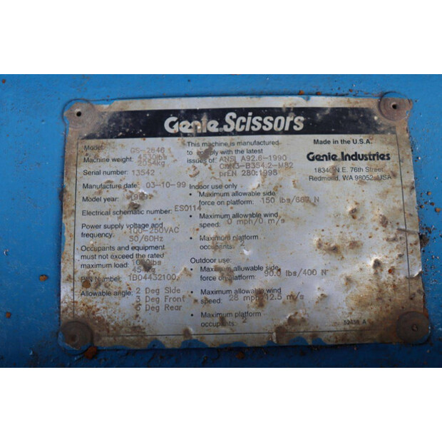 1999 Genie GS-2646-47962529