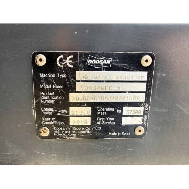 2018 Doosan DX340LC-5-48033568