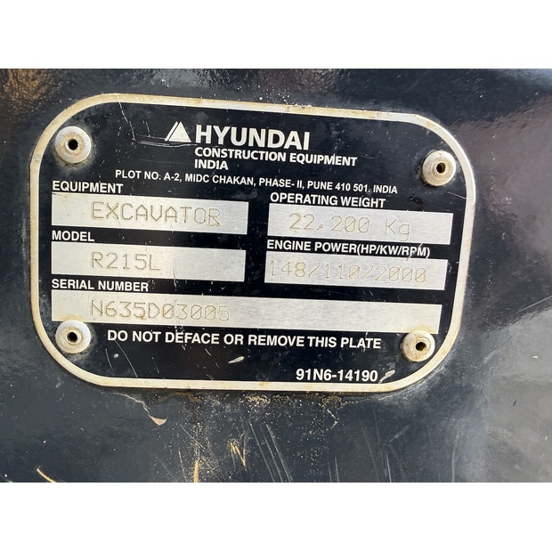 2021 Hyundai R215L-48033801