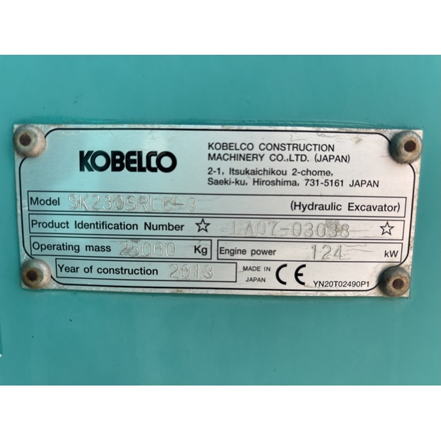 2013 KOBELCO SK230SRLC-3-48033980