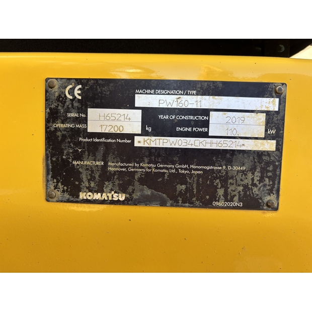 2019 كوماتسو PW160-11-48034585