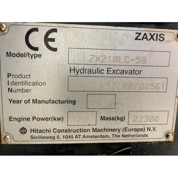 2016 هيتاشى ZX210LC-5B-48048259