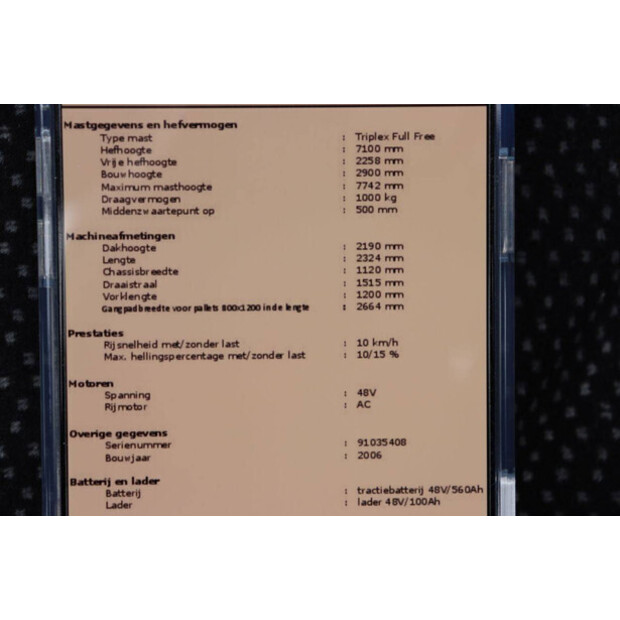 2006 Jungheinrich ETV 110-48083518