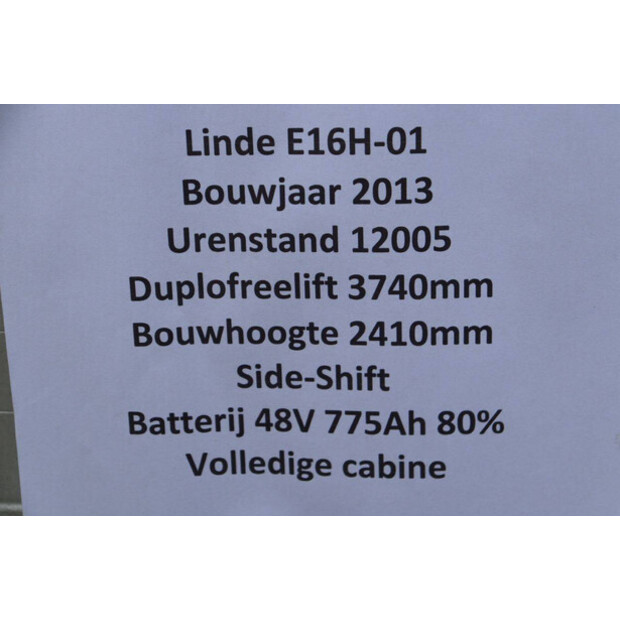 2013 Linde E16H-01-48084888