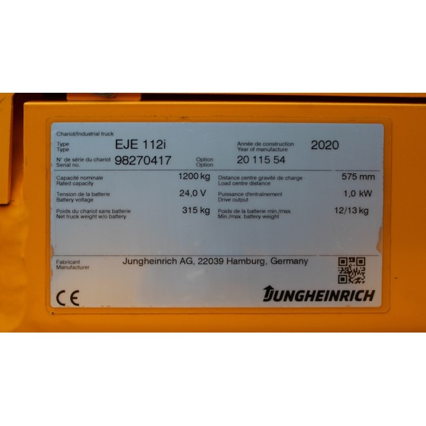2020 Jungheinrich EJE 112i LI-ION-48135872